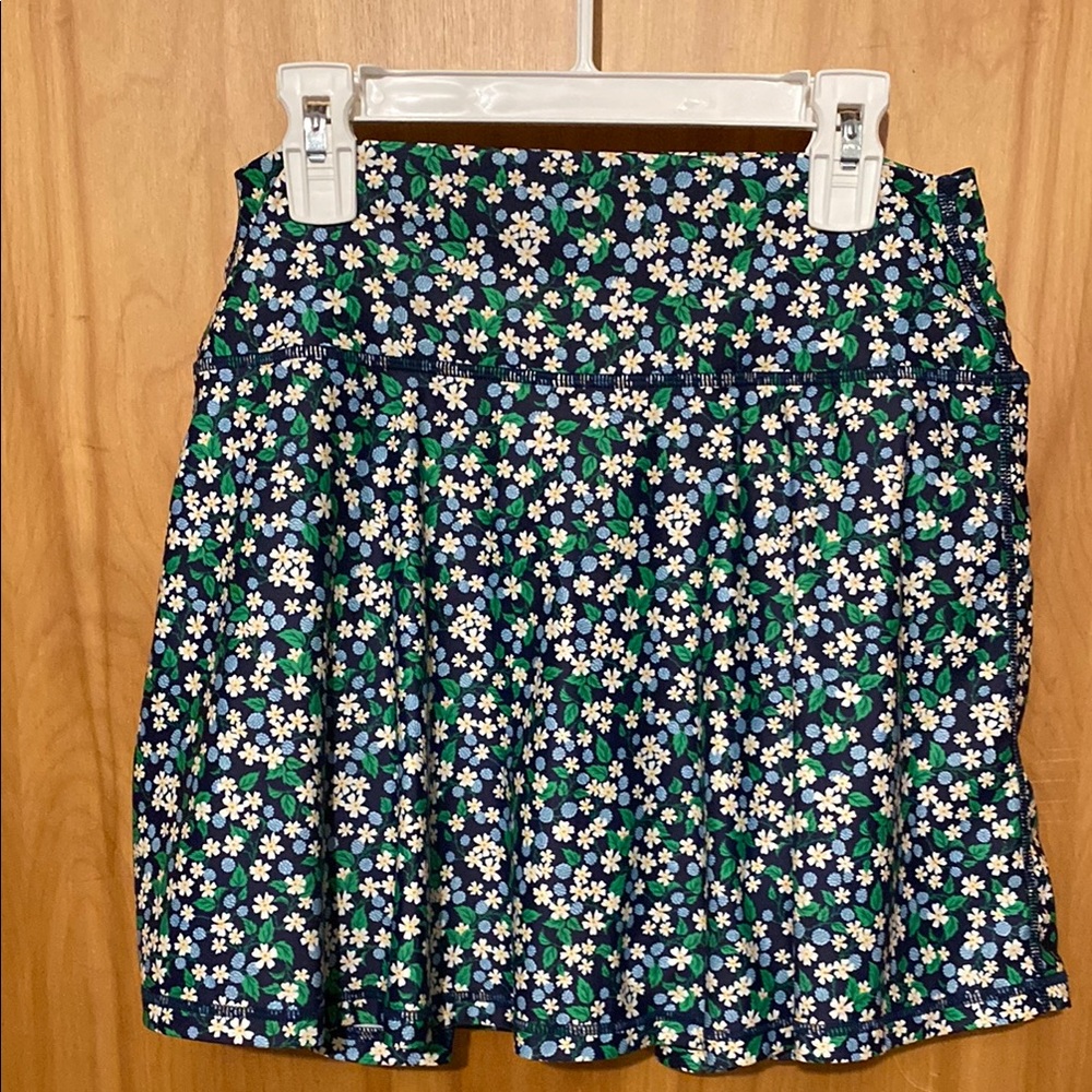 J. Crew White and Blue Skater Mini Skort